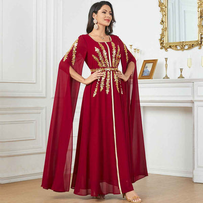 Arab Women's Robe Super Long Sleeve Muslim Dress