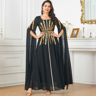 Arab Women's Robe Super Long Sleeve Muslim Dress
