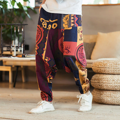 Loose Hip-Hop National Style Linen Casual Pants Men Loose SHOPPORA