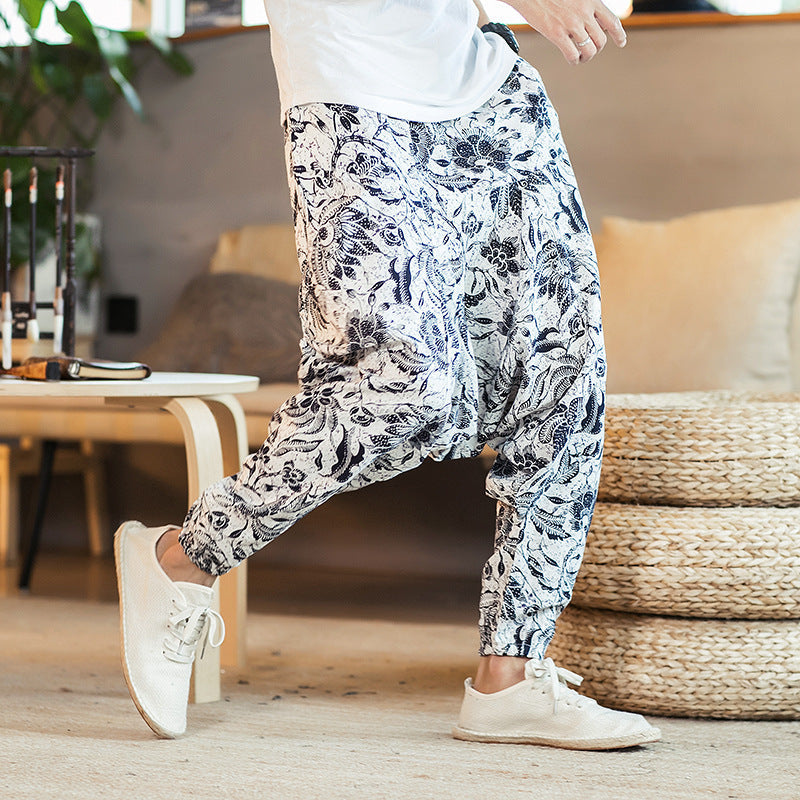 Loose Hip-Hop National Style Linen Casual Pants Men Loose SHOPPORA