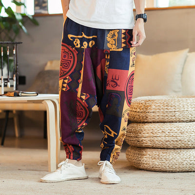 Loose Hip-Hop National Style Linen Casual Pants Men Loose SHOPPORA