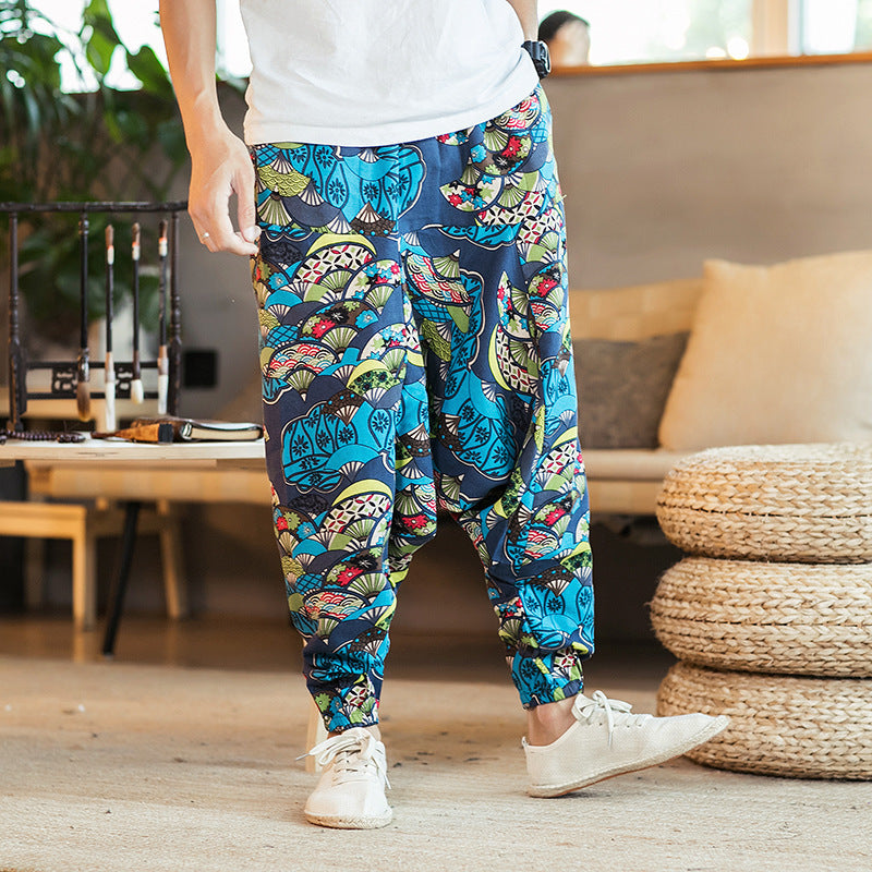 Loose Hip-Hop National Style Linen Casual Pants Men Loose SHOPPORA