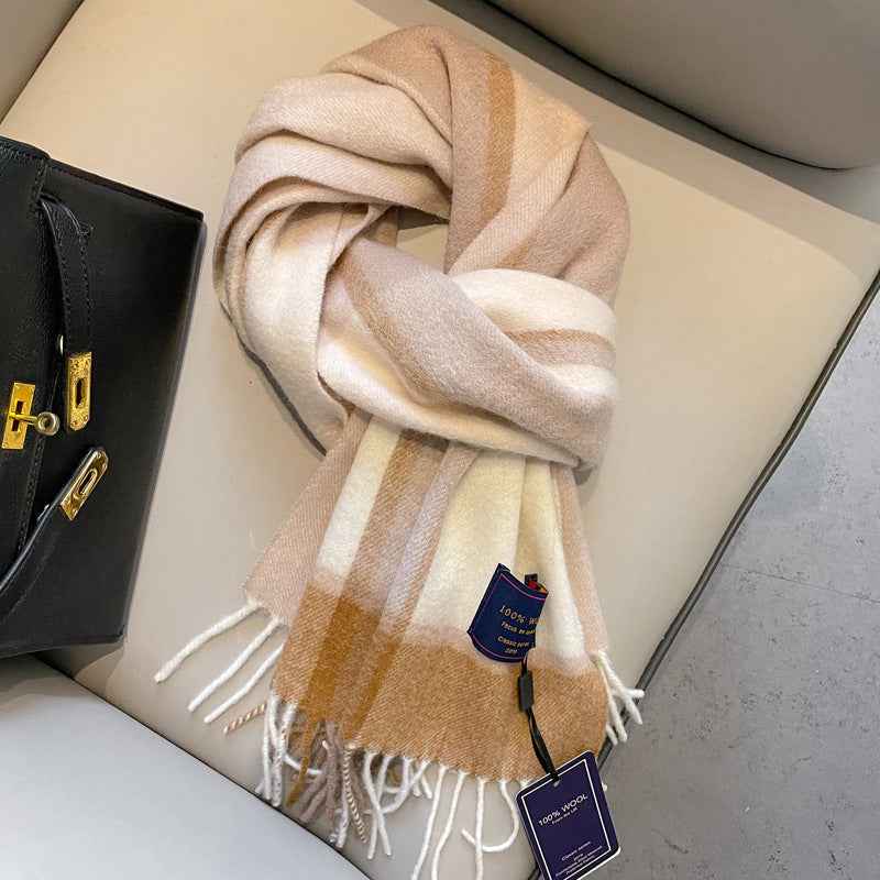 Wool Scarf Men's Winter Red New Style Fruit Green Gray