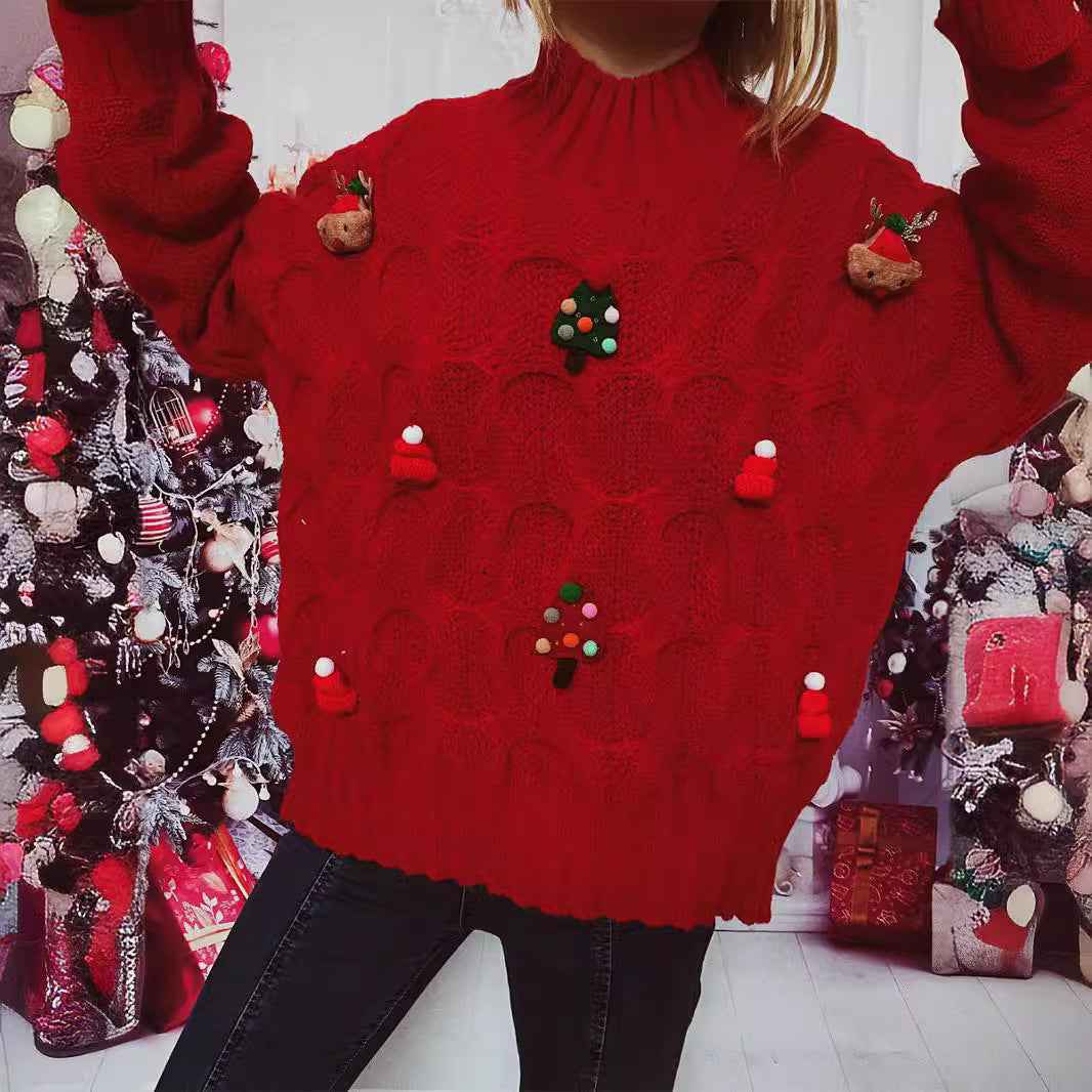 Christmas Sweater Handmade Finish Christmas Tree Elk Sweater