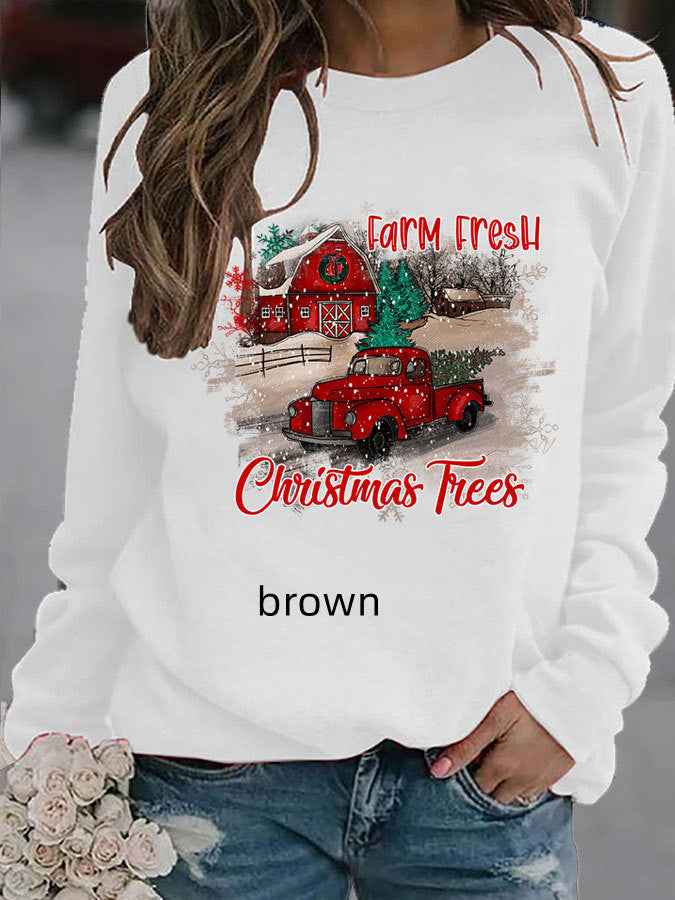 Pumpkin Printed Thin Sweater For Female Christmas