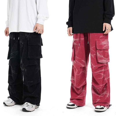 Corduroy Multi-pocket Casual Wide-leg Pants