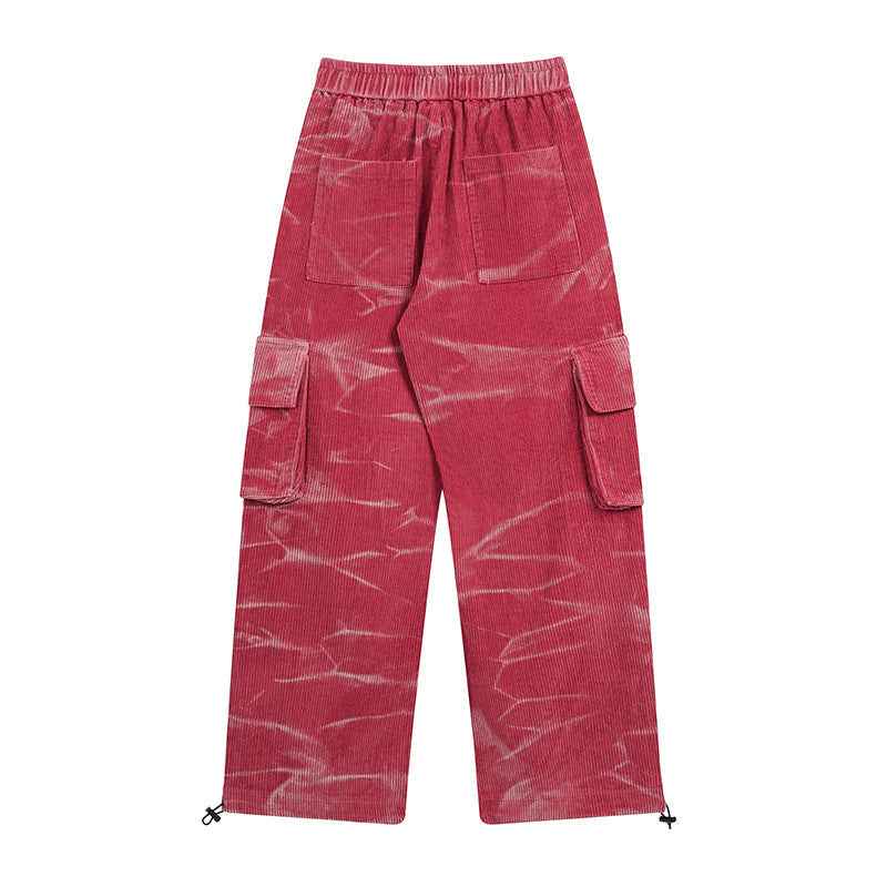 Corduroy Multi-pocket Casual Wide-leg Pants