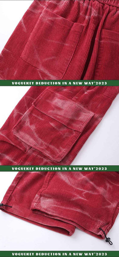 Corduroy Multi-pocket Casual Wide-leg Pants