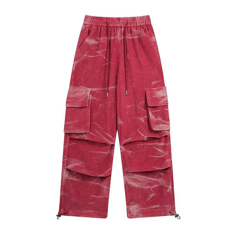Corduroy Multi-pocket Casual Wide-leg Pants