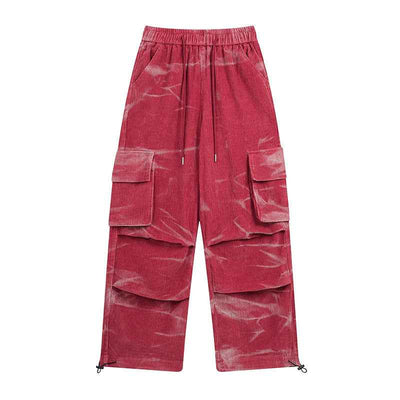 Corduroy Multi-pocket Casual Wide-leg Pants