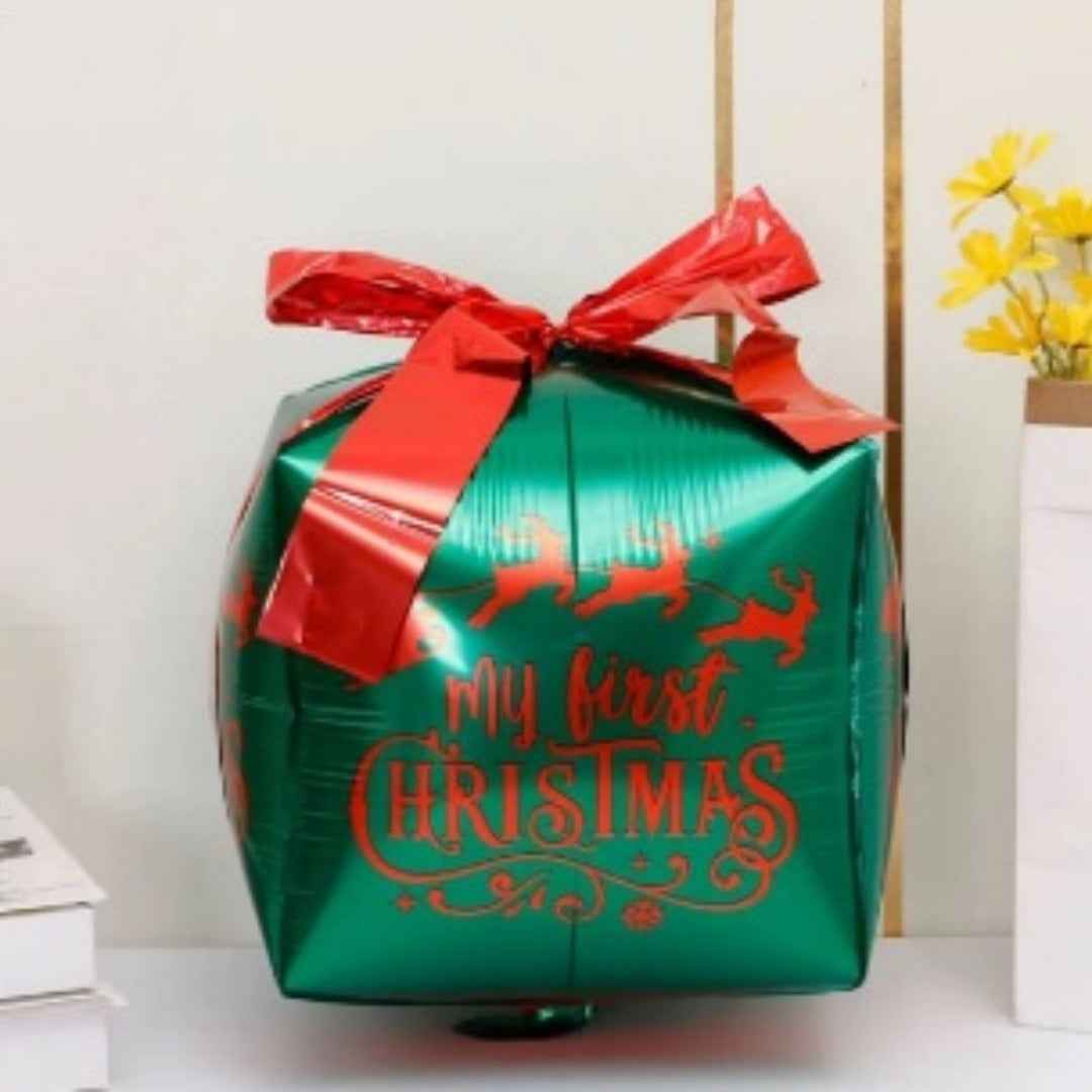 4D Square Christmas Gift Box Aluminum Film Balloon