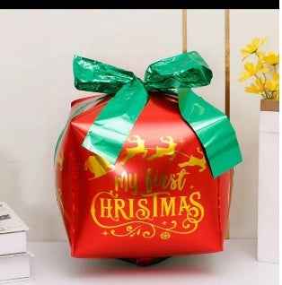 4D Square Christmas Gift Box Aluminum Film Balloon