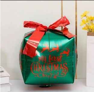 4D Square Christmas Gift Box Aluminum Film Balloon