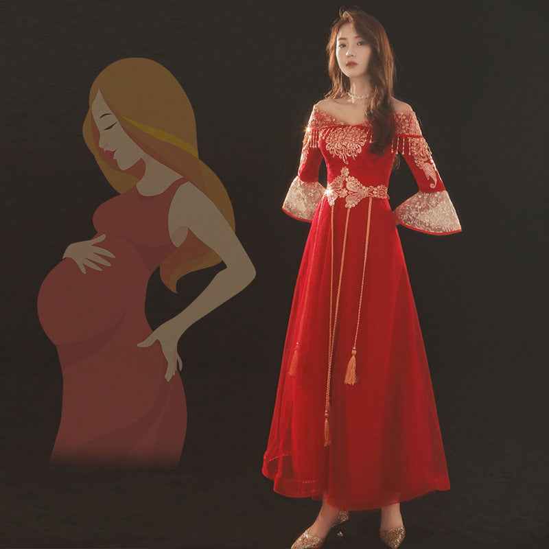 Thin One-shoulder Chinese Style Chinese Style Plus Size Dress