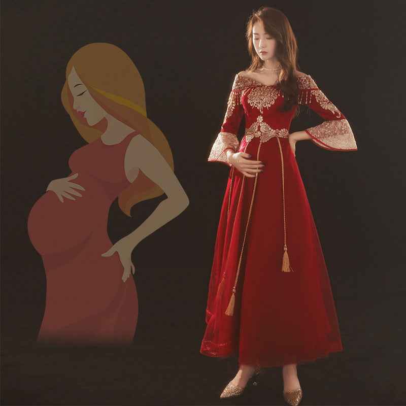 Thin One-shoulder Chinese Style Chinese Style Plus Size Dress