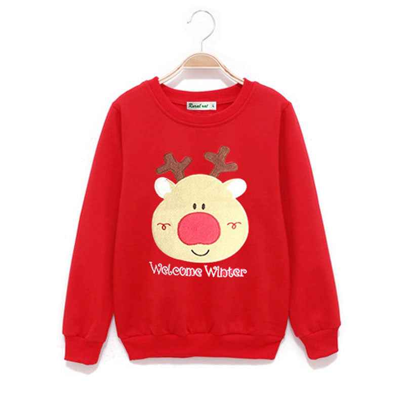 Christmas deer head long sleeve family wear