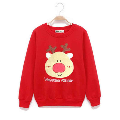 Christmas deer head long sleeve family wear