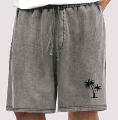 Men's Cotton Shorts Beach Drawstring Elastic Waist