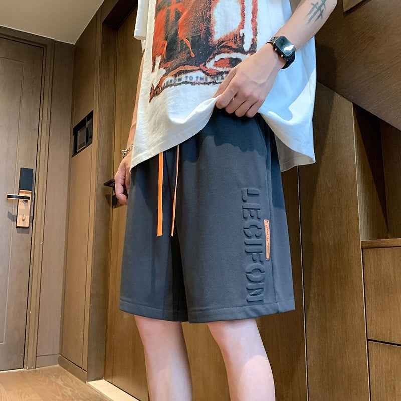 Breathable Men's Summer Letter Embossed Casual Shorts