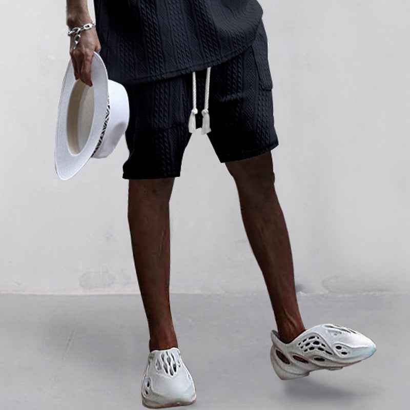 High Street Ins Multi-pocket Spring And Summer Straight Wide Sports Casual Jacquard Shorts