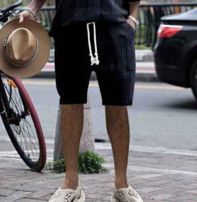 High Street Ins Multi-pocket Spring And Summer Straight Wide Sports Casual Jacquard Shorts