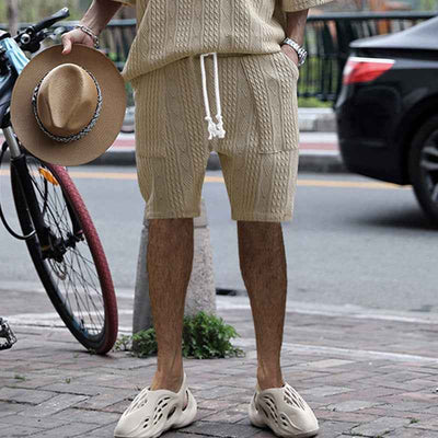 High Street Ins Multi-pocket Spring And Summer Straight Wide Sports Casual Jacquard Shorts