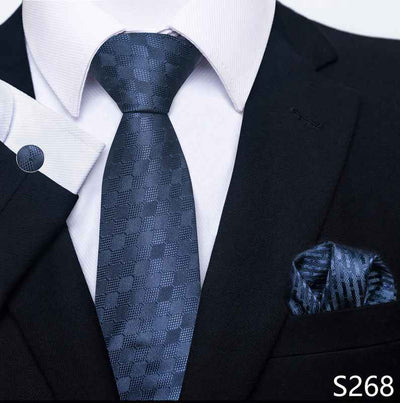 Men's Creative All-match Business Formal Wear Tie Scarf Cuff Buckle Set