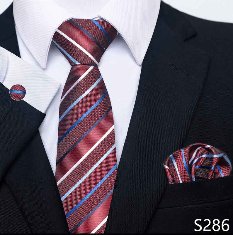 Men's Creative All-match Business Formal Wear Tie Scarf Cuff Buckle Set
