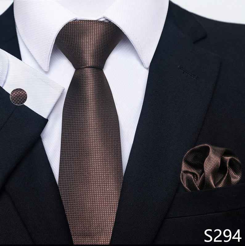 Men's Creative All-match Business Formal Wear Tie Scarf Cuff Buckle Set