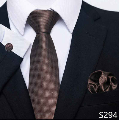 Men's Creative All-match Business Formal Wear Tie Scarf Cuff Buckle Set