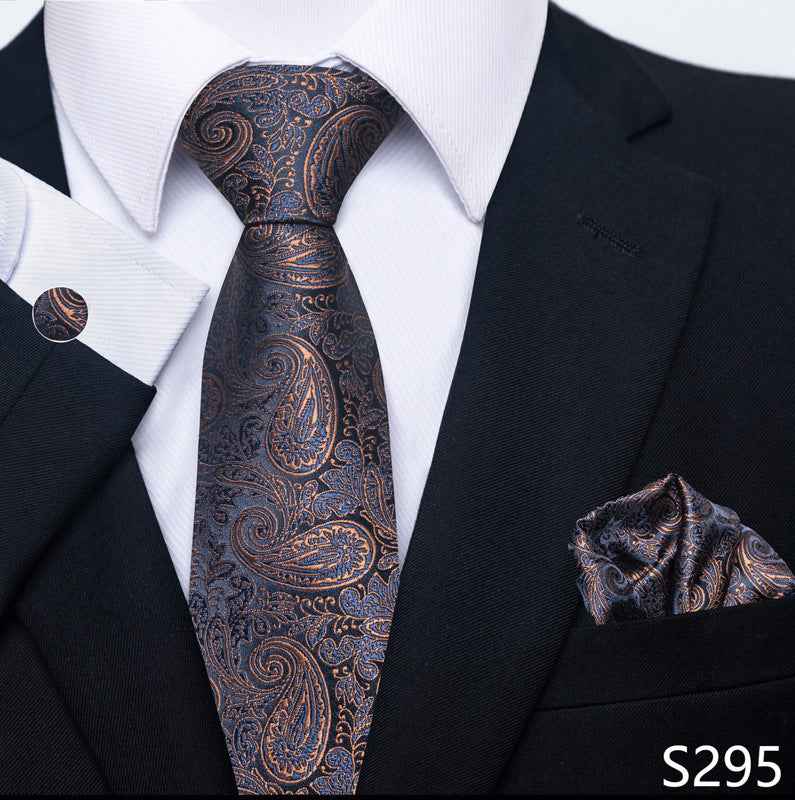 Men's Creative All-match Business Formal Wear Tie Scarf Cuff Buckle Set