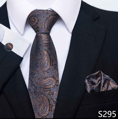 Men's Creative All-match Business Formal Wear Tie Scarf Cuff Buckle Set