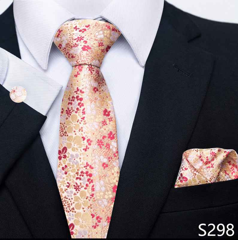 Men's Creative All-match Business Formal Wear Tie Scarf Cuff Buckle Set