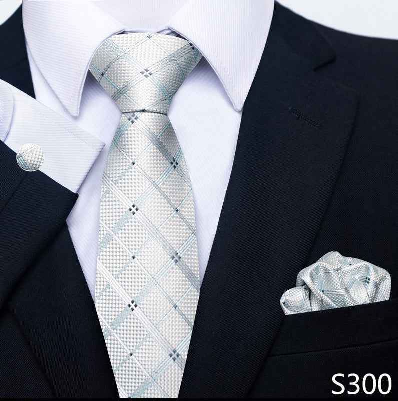 Men's Creative All-match Business Formal Wear Tie Scarf Cuff Buckle Set