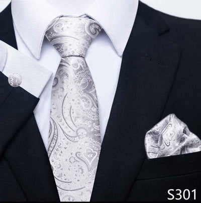 Men's Creative All-match Business Formal Wear Tie Scarf Cuff Buckle Set