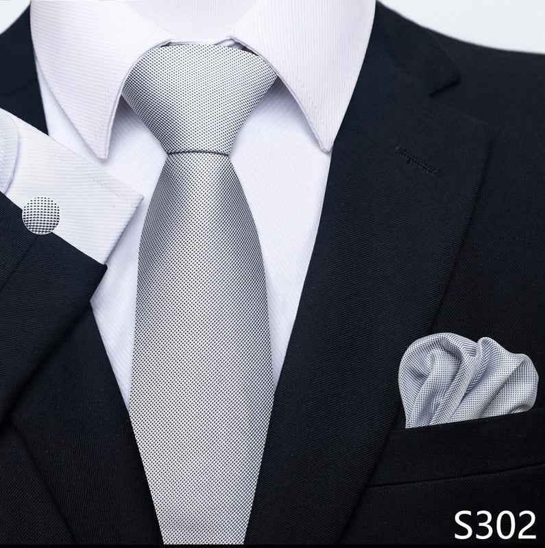 Men's Creative All-match Business Formal Wear Tie Scarf Cuff Buckle Set