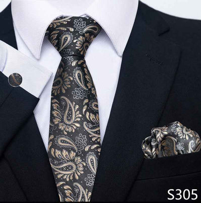 Men's Creative All-match Business Formal Wear Tie Scarf Cuff Buckle Set