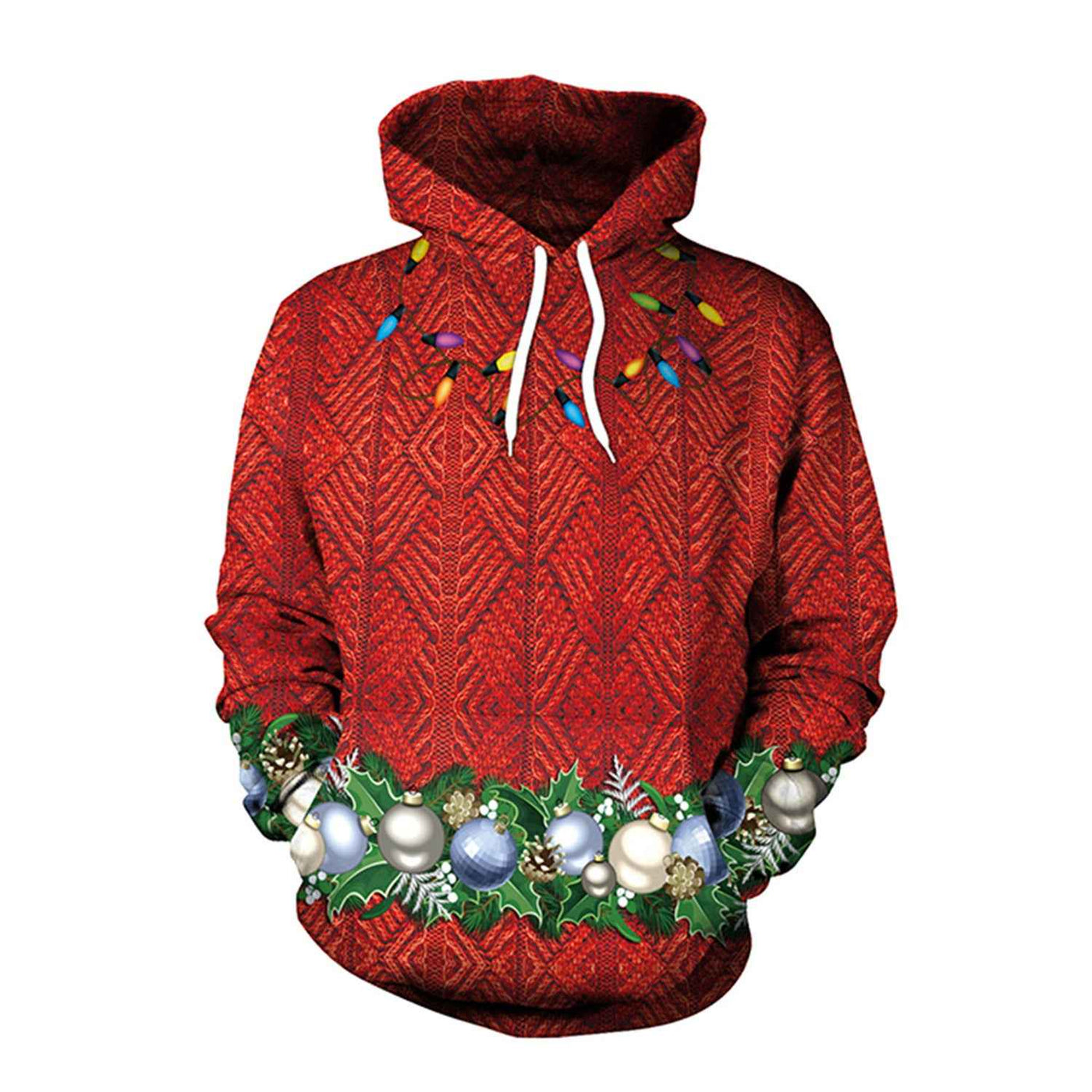 Women's Christmas Loose Versatile Hooded Creative Digital Printing Sweater