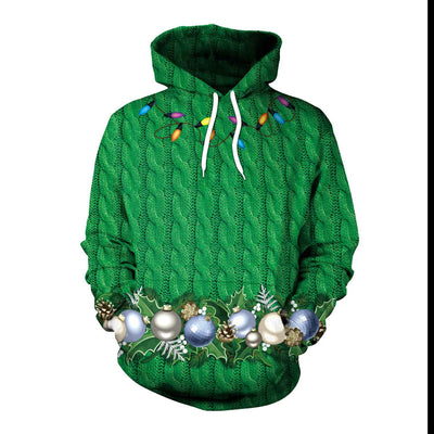 Women's Christmas Loose Versatile Hooded Creative Digital Printing Sweater