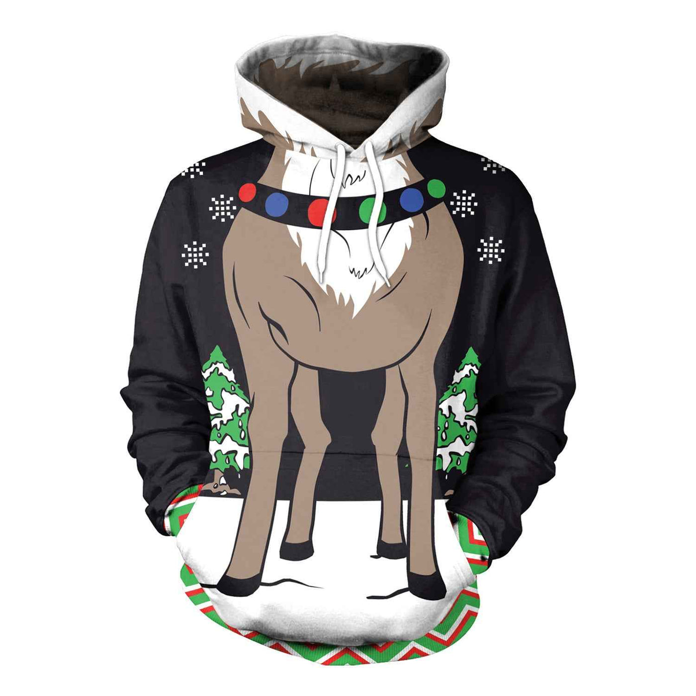 Women's Christmas Loose Versatile Hooded Creative Digital Printing Sweater