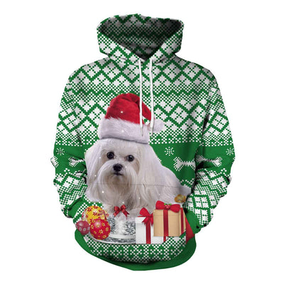 Women's Christmas Loose Versatile Hooded Creative Digital Printing Sweater