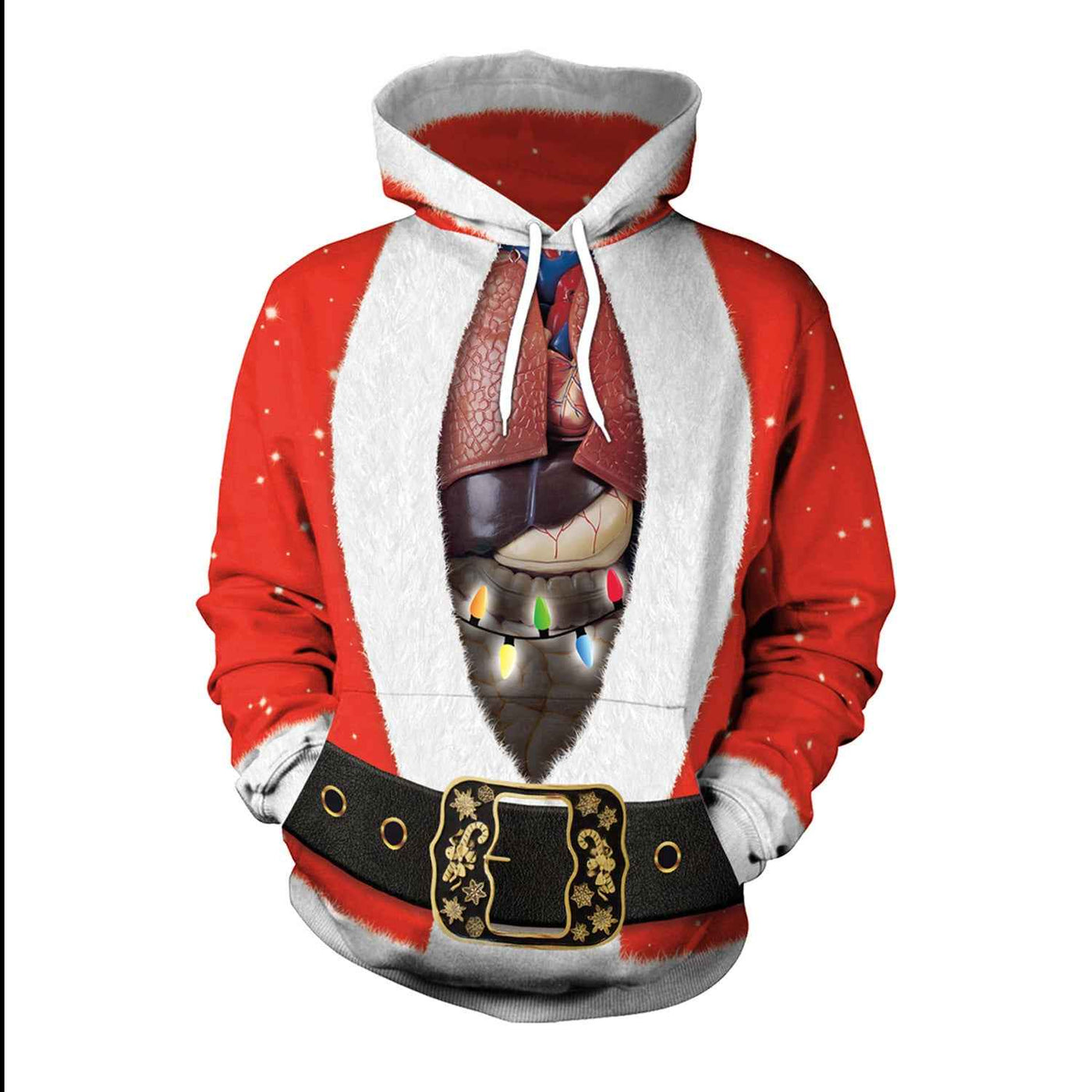 Christmas Women's Loose Versatile Hooded Creative Digital Printed Sweater Performance Dress