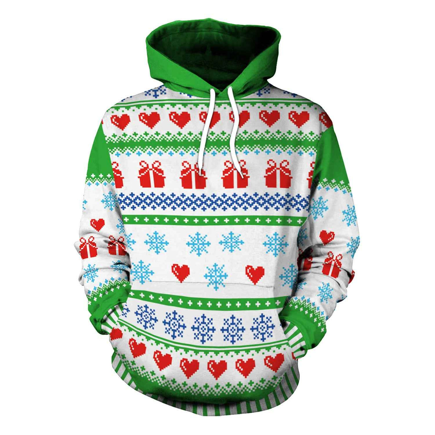 Christmas Women's Loose Versatile Hooded Creative Digital Printed Sweater Performance Dress