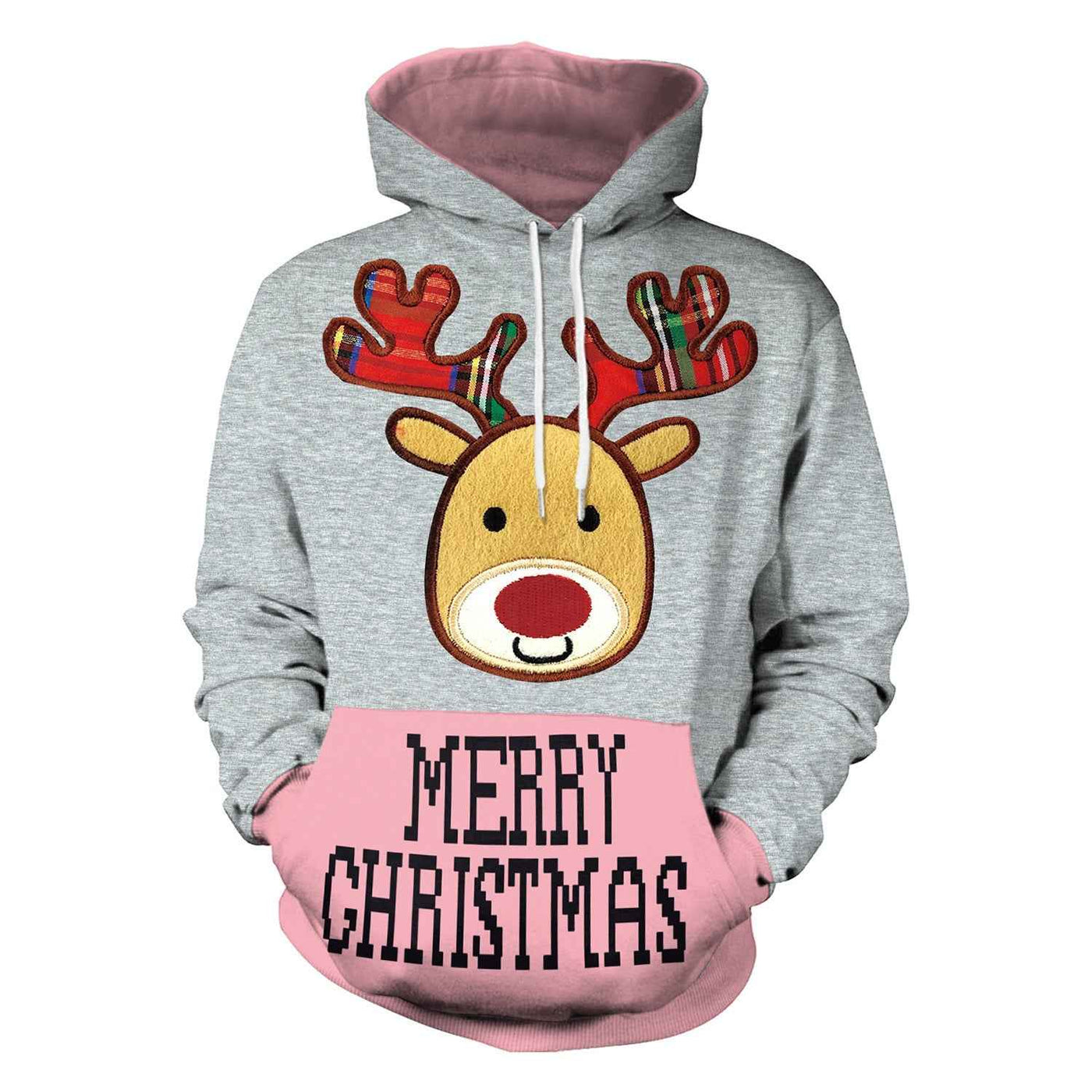 Christmas Women's Loose Versatile Hooded Creative Digital Printed Sweater Performance Dress