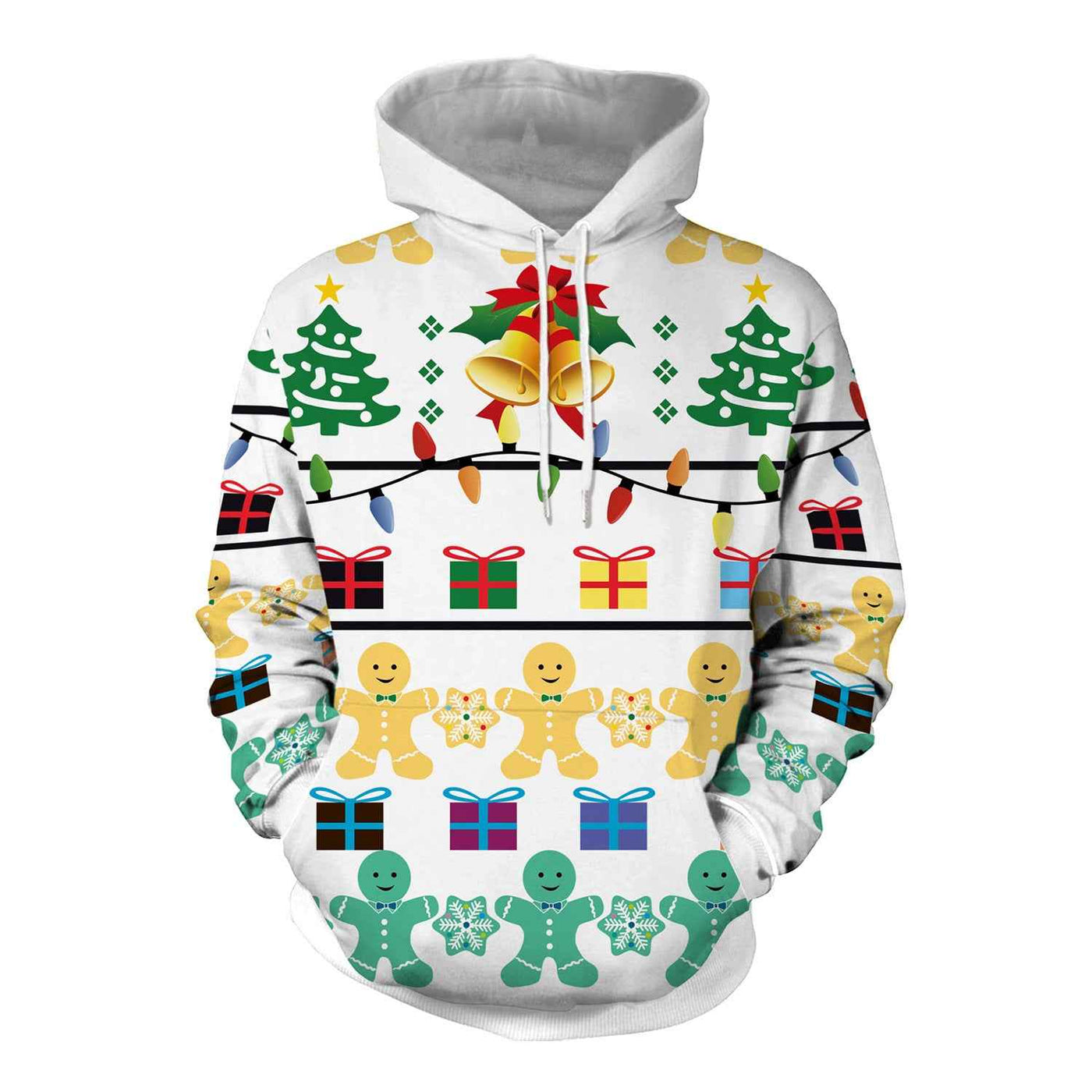 Christmas Women's Loose Versatile Hooded Creative Digital Printed Sweater Performance Dress
