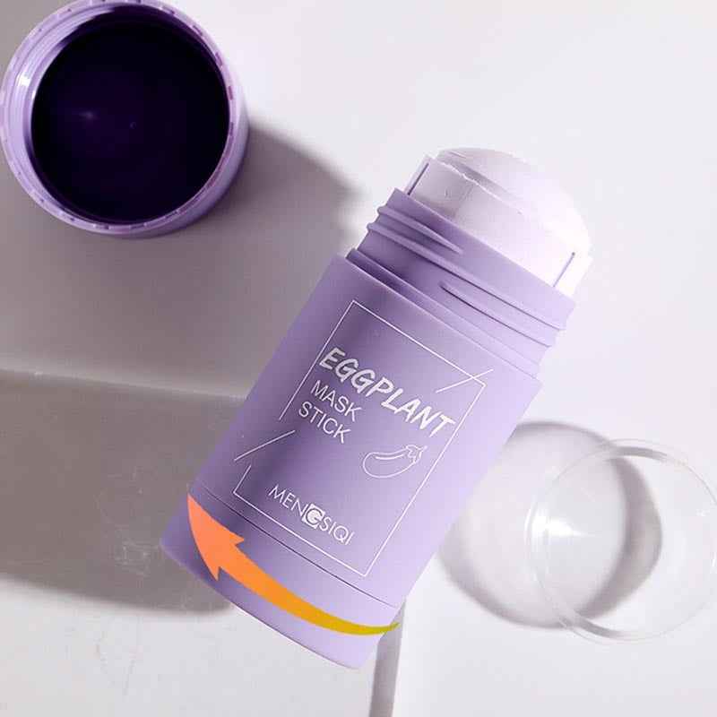 Face Blackhead Cream Eggplant Green Tea Cooling Deep Cleansing Clay Mask