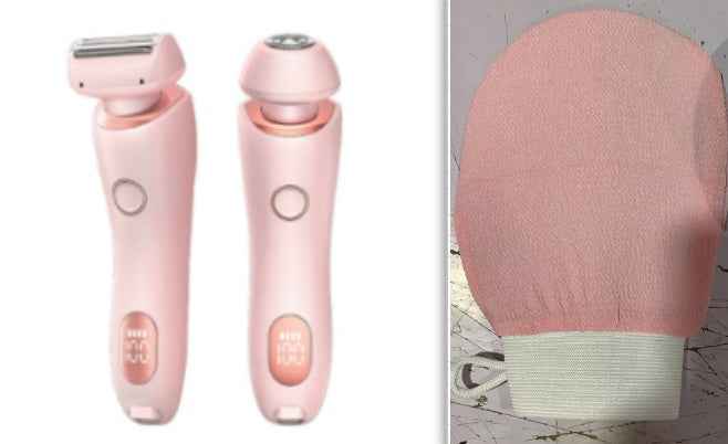 2 In 1 Hair Removal Epilator USB Rechargeable Trimmer Women Body Razor Face Leg Armpit Bikini Hand Pubic Shaver Hair Remover