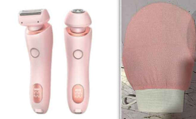 2 In 1 Hair Removal Epilator USB Rechargeable Trimmer Women Body Razor Face Leg Armpit Bikini Hand Pubic Shaver Hair Remover