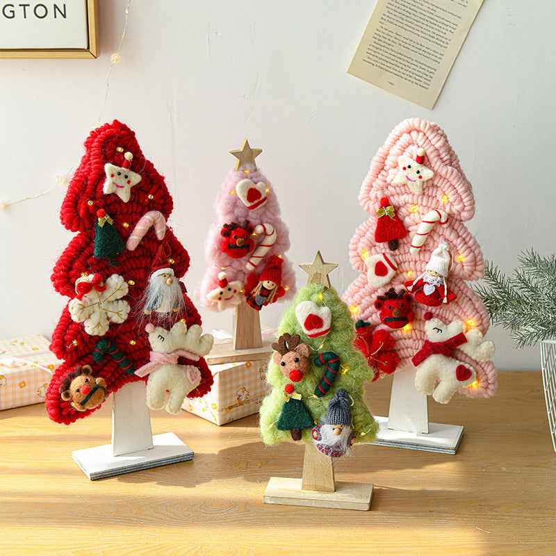 Wool Felt Luminous Tree With Lights Elk Christmas Children's Room Decorative Creative Ornaments
