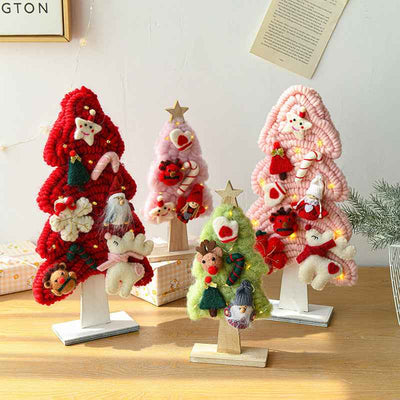 Wool Felt Luminous Tree With Lights Elk Christmas Children's Room Decorative Creative Ornaments